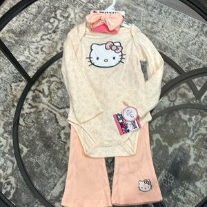 Hello kitty 3 piece kids set flared bottom sanrio 24 months